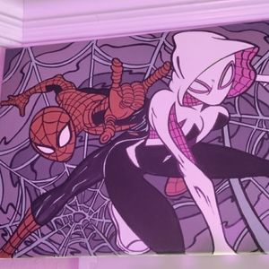 Gwen&Spidey" artist/Anthony Trayer.       16x12  Original artwork